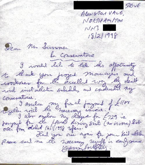 Customer Letter
