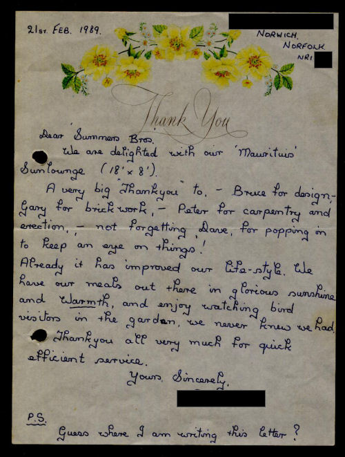 Customer Letter