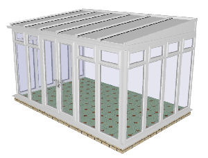 Fully glazed DIY Lean to Conservatory 68